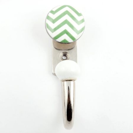 Green Striped Ceramic Hooks 